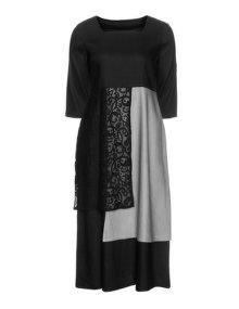 Isolde Roth Linen lace dress Black / Grey