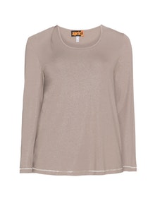 Aprico Shimmery jersey long sleeve top  Taupe-Grey