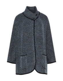 Isolde Roth Textured knit cape  Black / Blue