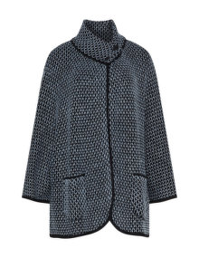 Isolde Roth Textured knit cape  Black / Blue