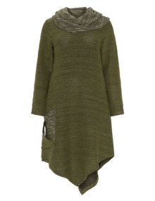 Kekoo Shawl collar knit dress Green