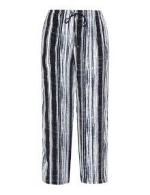 Live Unlimited London All over print wide leg trousers  Dark-Blue / White