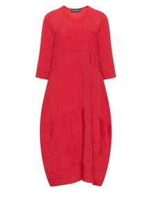 Champagne Crinkled cocoon dress Red