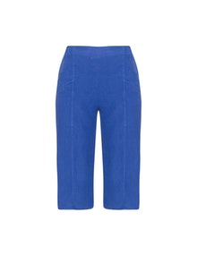 La Stampa Linen-cotton capri trousers Blue