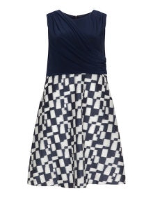 Studio 8 Printed skirt A-line dress  Dark-Blue / White