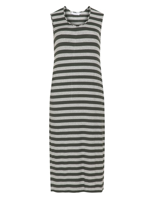 Bessin Striped ribbed jersey maxi dress Grey / Green