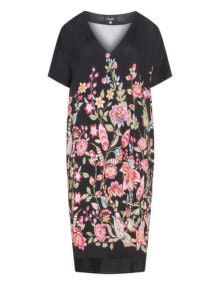 Bessin Floral print midi dress Black / Pink