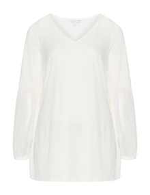 Baylis and May Chiffon sleeve blouse Ivory-White