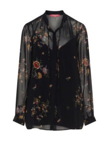 Marina Rinaldi Sport Floral chiffon blouse Black / Multicolour