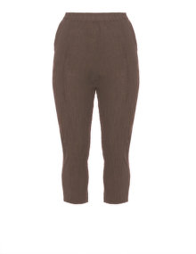 Luukaa Linen-blend capri trousers  Brown