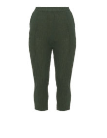 Luukaa Linen-blend capri trousers  Green