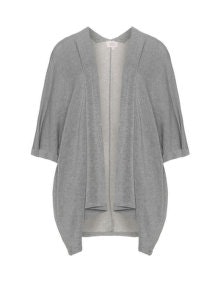 Amber and Vanilla Fine knit open cardigan Grey / Mottled