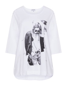 Club One Printed jersey top  White / Black