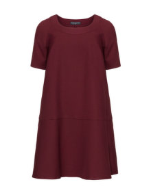 Manon Baptiste Finely structured A-line dress Bordeaux-Red