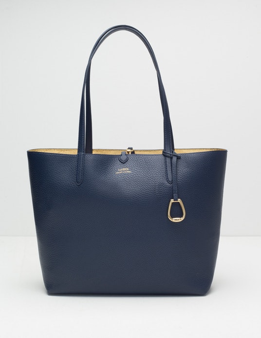 Lauren Ralph Lauren Reversible faux leather tote bag Dark-Blue / Gold