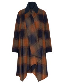 Elemente Clemente Shawl collar wool-blend coat  Orange / Dark-Blue