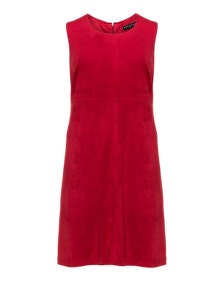 Manon Baptiste Faux suede shift dress Red