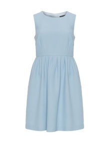 Manon Baptiste Fit and flare gathered dress  Light-Blue