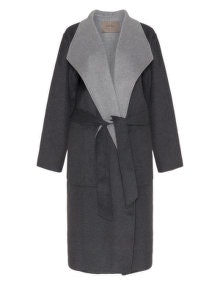 Open End Wool blend coat Anthracite / Grey