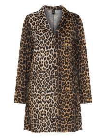 Yoek Leopard print jersey jacket Black / Beige