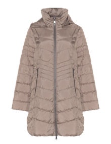 Samoon Detachable hood quilt jacket  Taupe-Grey