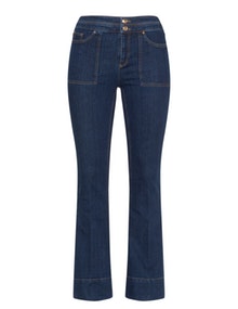Ashley Graham for Marina Rinaldi Creased flared trousers  Dark-Blue