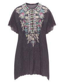 Johnny Was Embroidered tunic  Anthracite / Multicolour