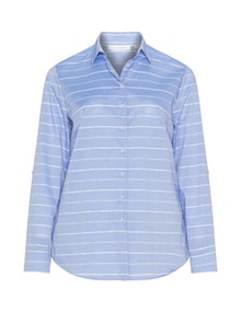 Eterna Striped cotton batiste shirt Blue / White