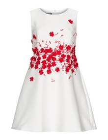 Apart Appliqué prom style dress Cream / Red