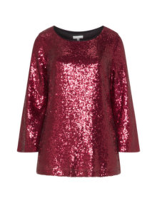 Baylis and May Sequin top Red