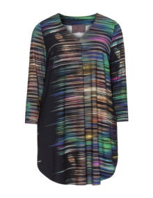 Sempre Piu A-line striped shirt Black / Multicolour