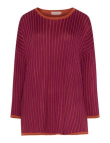 Isolde Roth Double-faced striped jumper Berry-Purple / Orange