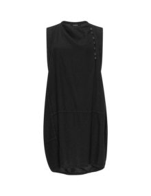 Luukaa Buttoned linen-wool dress Black