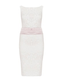 Weise Patterned jacquard dress Cream / Pink