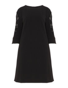 navabi Lace trim A-line dress Black