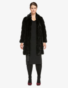 Fabulous Furs Turn-down collar faux fur coat Black