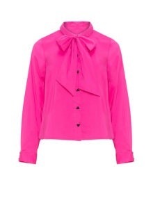 Arched Eyebrow for navabi Short pussybow blouse Pink