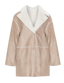 White Label Rofa Fashion Reversible faux shearling jacket Beige