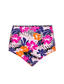 Simply Be Swim High waist tropical print bikini bottoms Multicolour