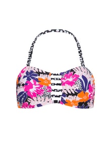 Simply Be Swim Tropical print bandeau bikini Multicolour