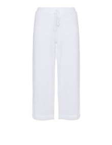 Yoek Drawstring chiffon trousers White