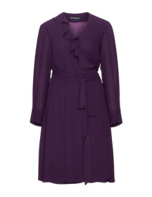 Manon Baptiste Ruffle front wrap dress Purple