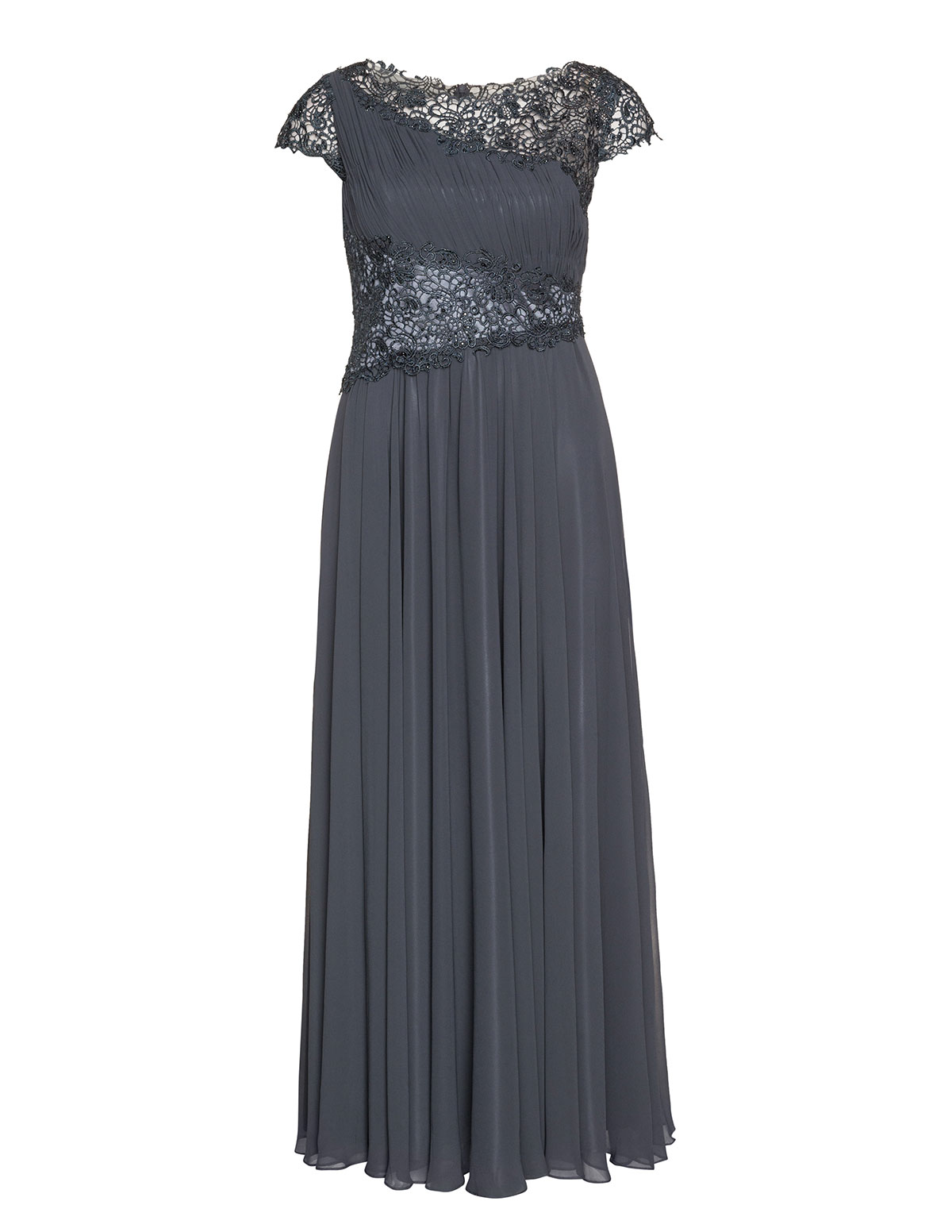 Asymmetric lace and chiffon evening gown by
Viviana