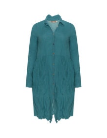 Privatsachen Crinkled cotton coat dress Light-Blue