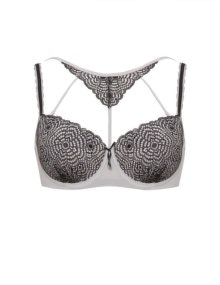 Ashley Graham Underwired lace bra Silver / Black