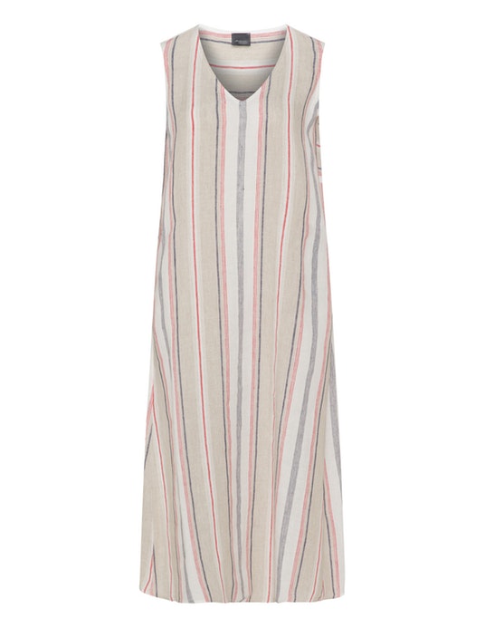 Persona Striped linen dress Beige / Blue