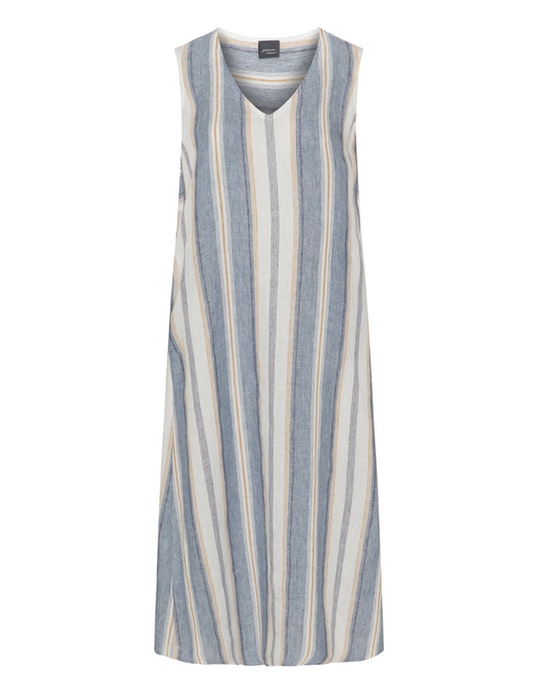 Persona Striped linen dress Light-Blue / Cream