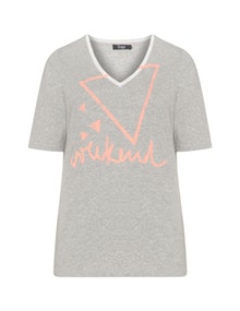 Frapp Neon print t-shirt Grey / Orange