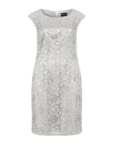 Hermann Lange Lace cocktail dress  Silver