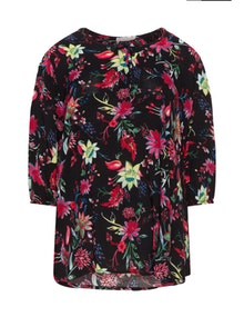 Gozzip Floral print blouse Black / Multicolour